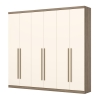 Sirius 6-door bedroom wardrobe in cream and oak finish – Vicawu