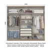 Dimensions of Sirius 6-door bedroom wardrobe with interior layout – Vicawu