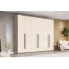 Sirius 6-door bedroom wardrobe in styled room with glossy cream doors – Vicawu
