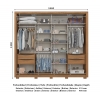 Zenit Vicawu wardrobe measurements diagram with internal and external dimensions