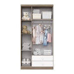 Mint Kids Wardrobe open view with shelves, hanging rail and drawers, perfect for kids’ room storage.