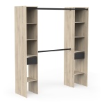 Bastet Plus Vicawu open wardrobe without curtain, full view hanging rail and shelves