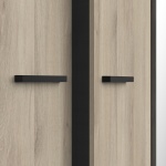 Minimalist Black Handle Detail for Oak Wardrobe, Modern Finish
