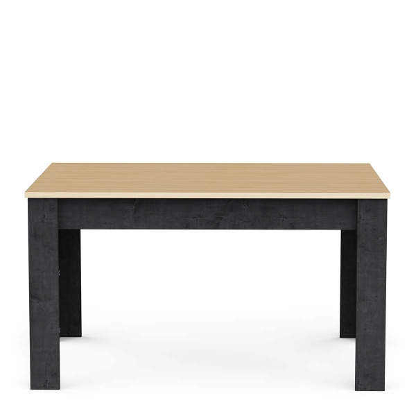 Kent Vicawu rectangular dining table in light oak and graphite grey, front view