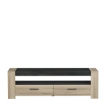 Sheffield TV Unit in Light Oak and Dark Grey Two-Tone, 152 cm Length
