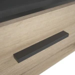 Detail of Black Metal Handle and Oak Wood Texture, Sheffield Furniture