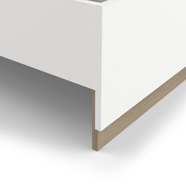 Natural oak finish wood detail for Nord bed, high-quality texture