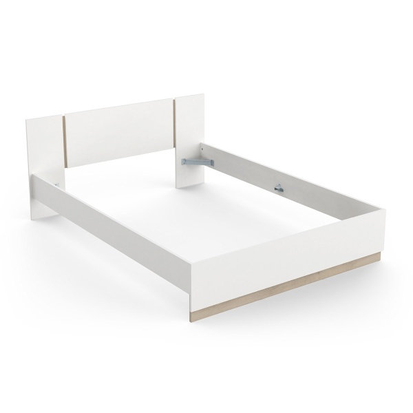 Nord bed frame with wooden legs, minimalist and sturdy oak design
