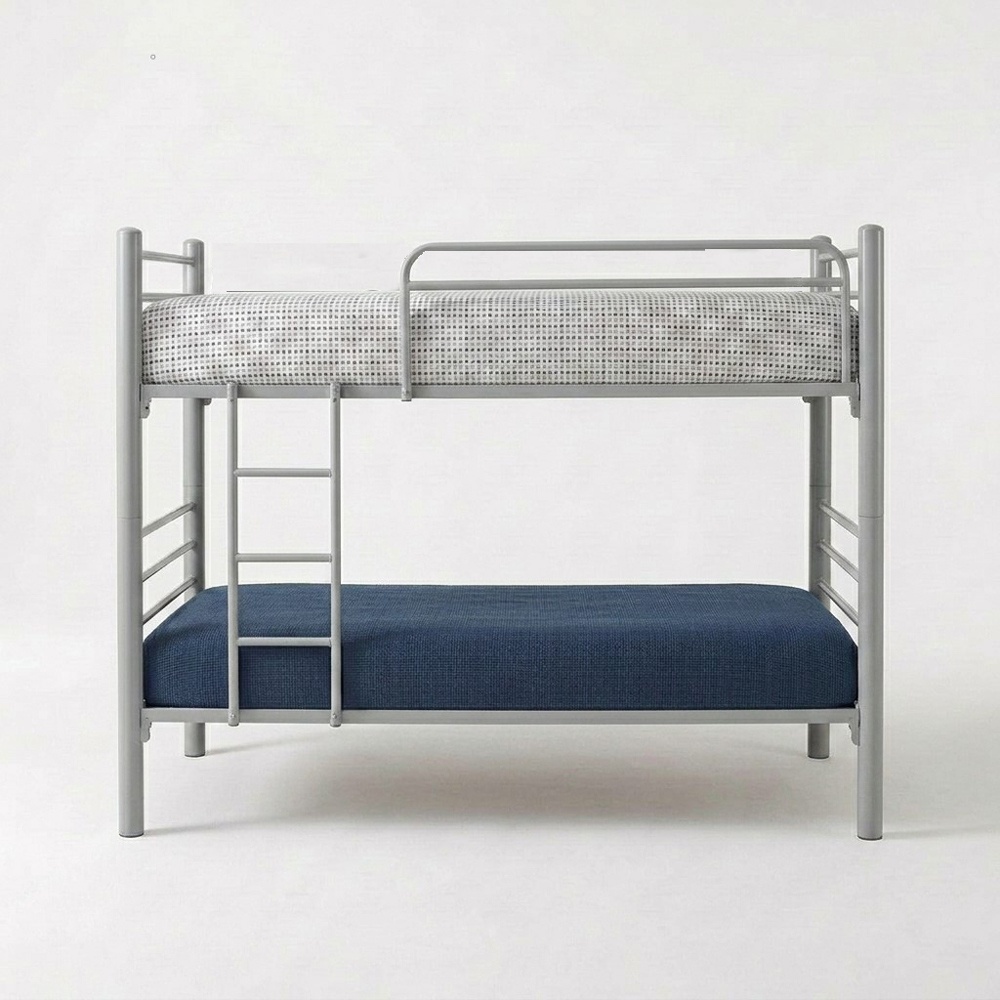 Grey metal bunk bed