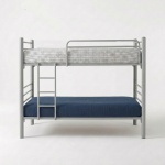 Grey metal bunk bed