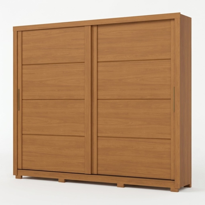 Rufus sliding door wardrobe in wood, minimalist design with large capacity