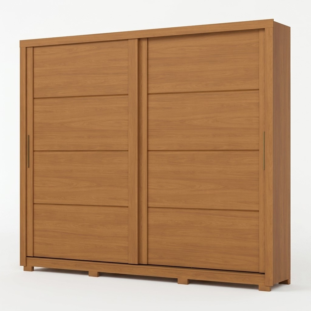 Rufus sliding door wardrobe in wood, minimalist design with large capacity