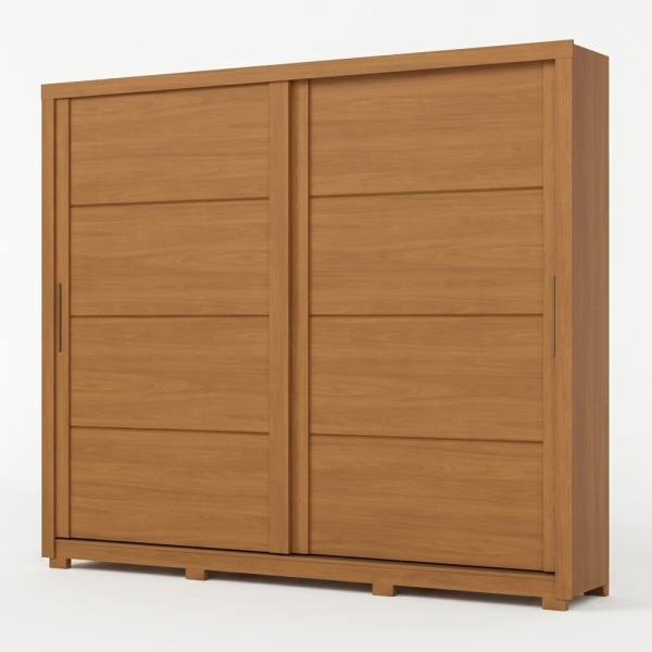 Rufus sliding door wardrobe in wood, minimalist design with large capacity