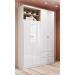 Gamil Vicawu modern wardrobe in white with elegant wood details for stylish bedrooms