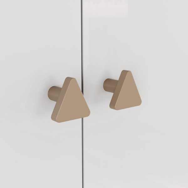 Gamil Vicawu children's wardrobe with elegant triangular handles in minimalist style