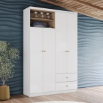 Gamil Vicawu wardrobe in glossy white for modern children's and youth bedrooms