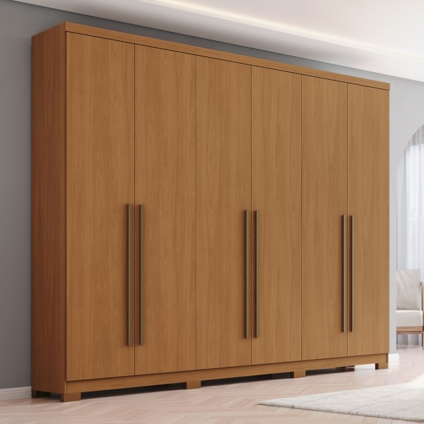 Modern Blenda Vicawu 6 Door Wardrobe in oak wood effect for stylish contemporary bedrooms